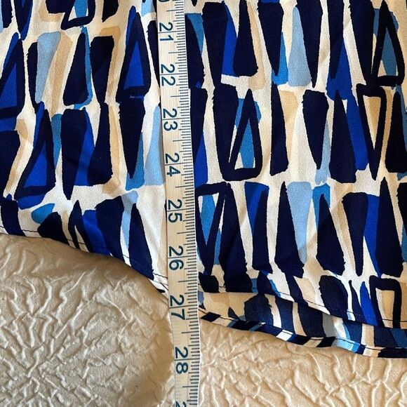 Sami & Jo Womens‎ Button Down Shirt Long Sleeve Top Geometric Abstract Blue XL - Picture 10 of 10